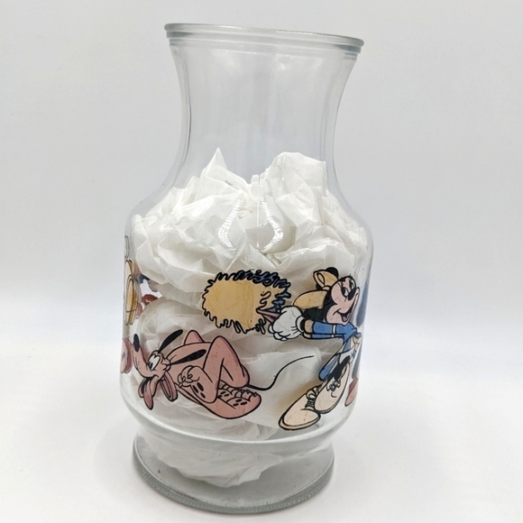 Vintage The Walt Disney Company Glass Vase Mickey Mouse Baseball Sport Flower - Picture 5 of 8